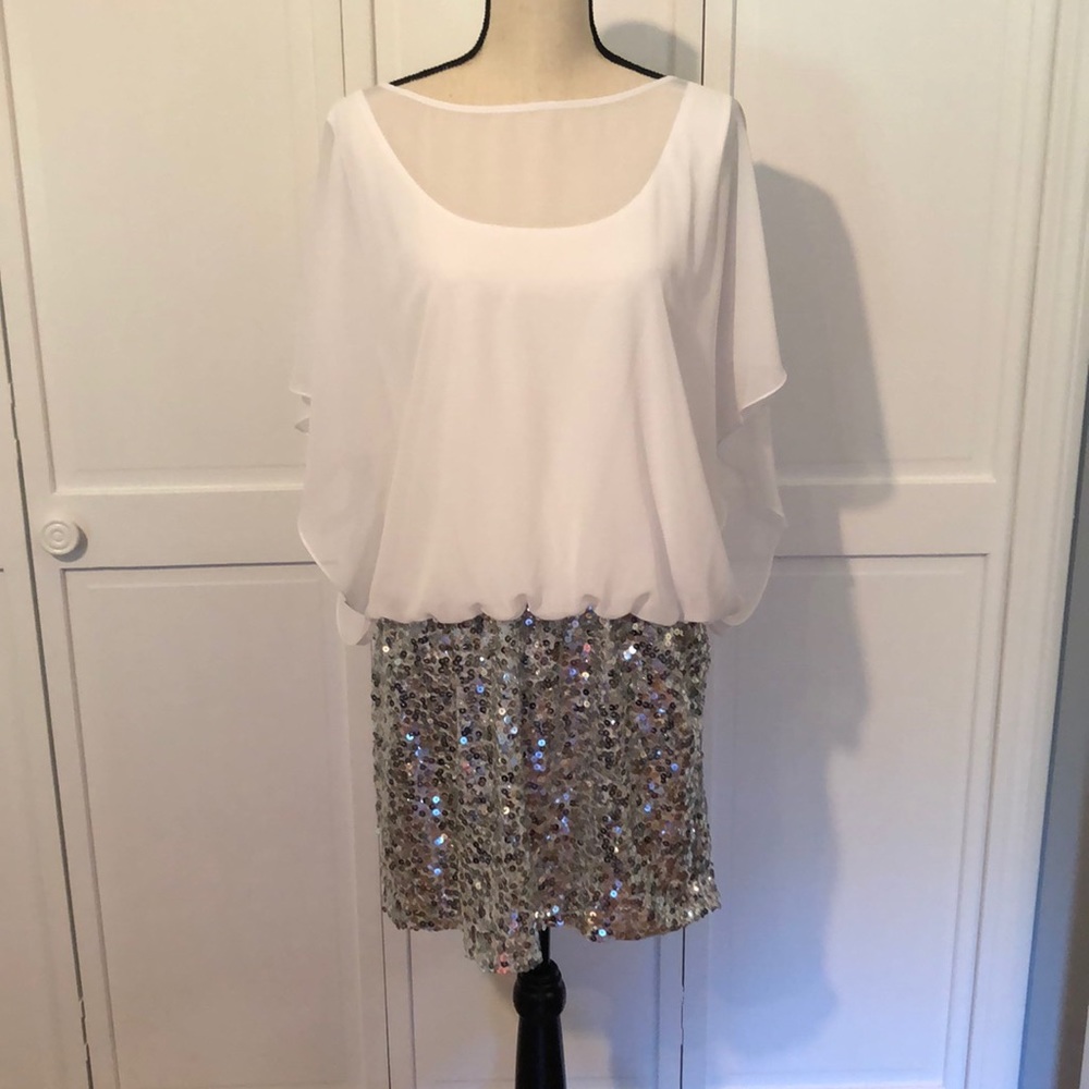 Silver Sequined Party Dress